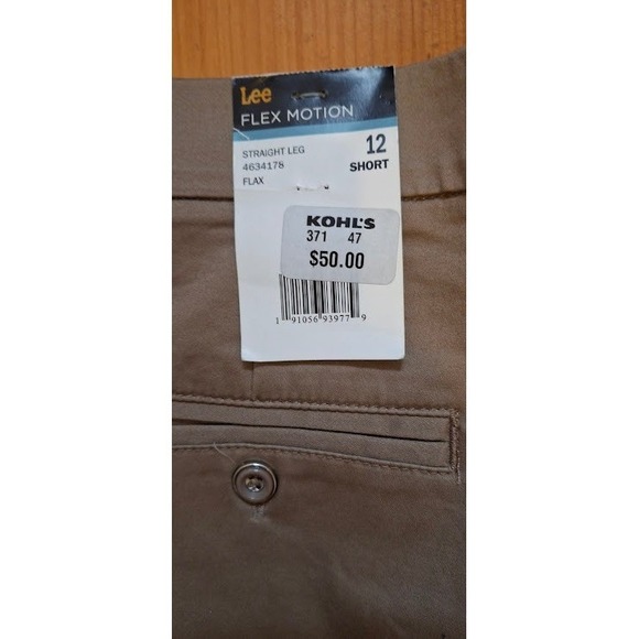 Lee Flex Motion Regular Fit Straight Leg Pants Flax Tan 12 Short 4634178 - Picture 3 of 5